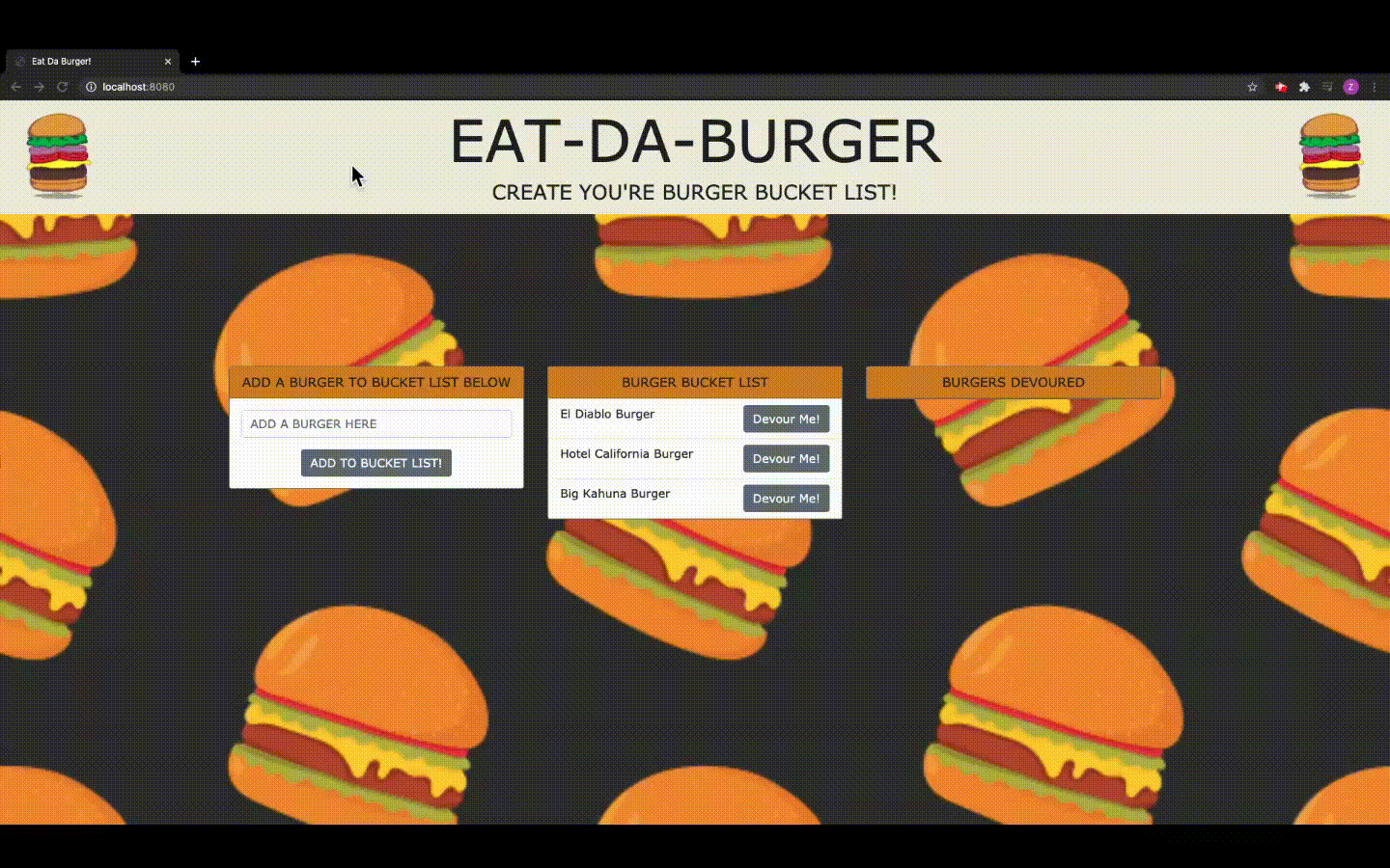 EatDaBurger Demo